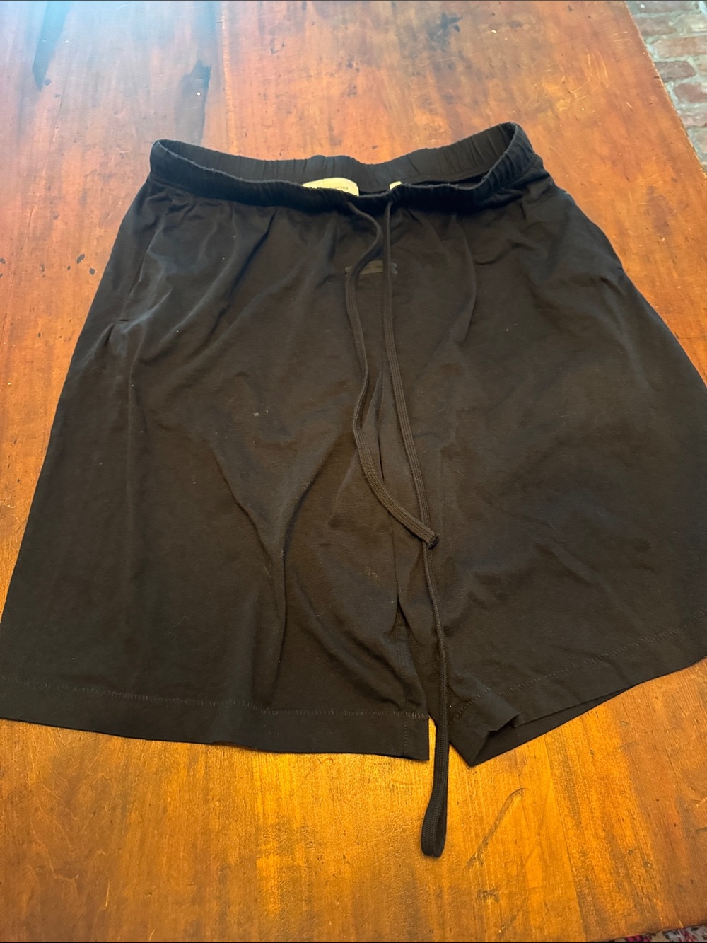 ESSENTIALS Fear of God Black Elastic Waist Athletic Shorts